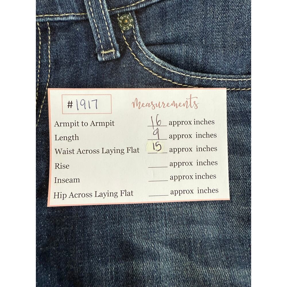 Levi's Too Super Low 524 Jeans Blue Distressed Low Waist Denim Slim Pants Size 7 - Picture 9 of 9
